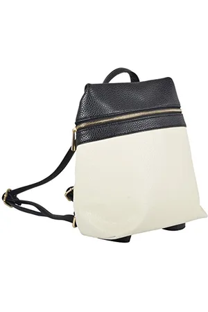 Paparazzi Womens Backpack Nevada Design Cream Black Soft PU Leather Casual Daypack Comfortable Practical Fully Lined Travel Bag For School College Work Office Adjustable Straps Handbag
