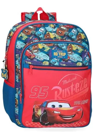 Disney Joumma Bags, Cars RD Trip, School Backpack, Made of Polyester, Wide Straps, Ergonomic and Padded, Lightweight and Practical to Offer Greater Comfort, Top Handle for Hanging., , Backpack 38