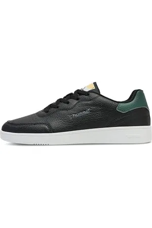 Hummel Unisex Match Point Sneaker, Black/Jungle Green, 5 UK
