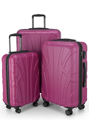 SUITLINE Set of 3 Hardshell suitcases, Travel suitcases, Trolley, Rigid luggages, TSA, (55 cm, 66 cm, 76 cm), 100% ABS, mat