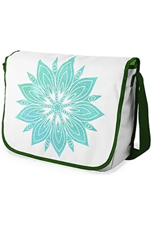 Bonamaison Digitally Printed Messenger School Bag with Khaki Strap for Students, Cross Body Bag, Courier Bag, Shoulder Bag for School, Back to School, Size: 29x36 cm