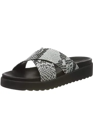 Buffalo Javia, Women’s Flat Sandal, BLACK / WHITE, 3.5 UK (36 EU)
