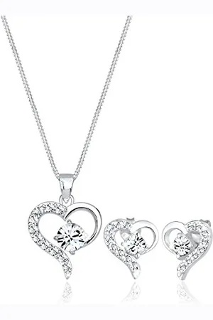 Elli Jewelry Set Heart Crystals Noble 925 Sterling Silver