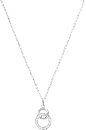 QS by s.Oliver Necklace with pendant 925 Sterling woman necklace, with zirconia synth., 42+3 cm, , comes in jewelry gift box
