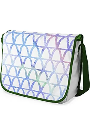 Bonamaison Digitally Printed Messenger School Bag with Khaki Strap for Students, Cross Body Bag, Courier Bag, Shoulder Bag for School, Back to School, Size: 29x36 cm