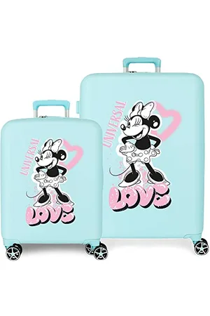 Disney Minnie Heart Suitcase Set Turquoise 55/70 cm Hard ABS Built-in TSA Closure 88L 6.8 kg 4 Double Wheels Hand Luggage, , One Size, Suitcase Set