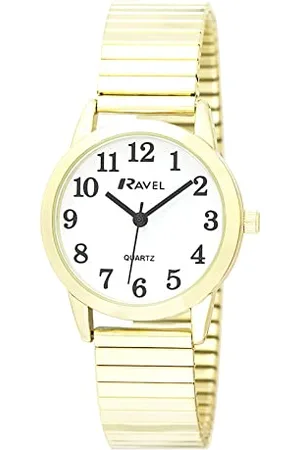 Ravel Modern Minimal Everyday Quartz Watch on Gold Tone Stainless Steel Expander for Women (27mm case) - R0232.02.2 - Gold Tone