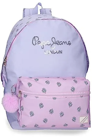 Pepe Jeans Becca Laptop Backpack Double Compartment Adaptable to Cart Purple 31 x 44 x 17.5 cm Polyester 23.87L, , One Size, Laptop Backpack Dual Compartment Adaptable to Cart