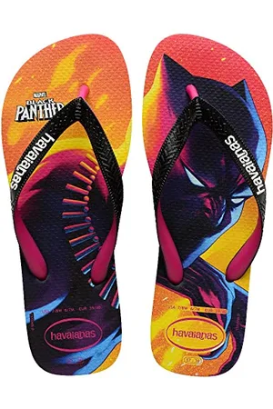 Havaianas Top Marvel Unisex Adult Flip Flops | Color: Black/Pink Electric | Size: 5 UK