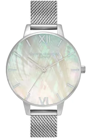 Olivia Burton Analogue Quartz Watch for Women with Silver Stainless Steel Bracelet - OB16US67