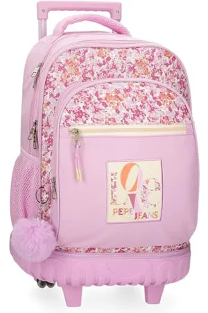 Pepe Jeans Sandra Backpack Compact 2 Wheels 32x43x21cm Polyester 28.9L by Joumma Bags, , Compact Backpack 2 Wheels