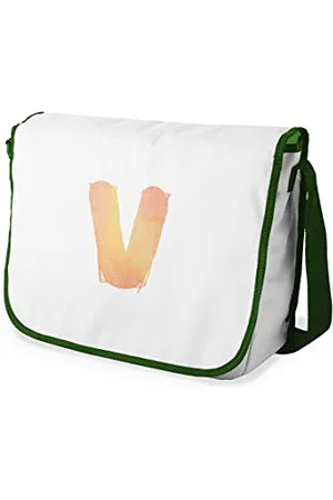 Bonamaison Digitally Printed Messenger School Bag with Khaki Strap for Students, Cross Body Bag, Courier Bag, Shoulder Bag for School, Back to School, Size: 29x36 Cm