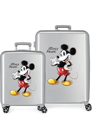 Disney 100 Mickey Suitcase Set Grey 55/70 cm Hard ABS Built-in TSA Closure 119L 6kg 4 Double Wheels Luggage Hand, , One Size, Suitcase Set