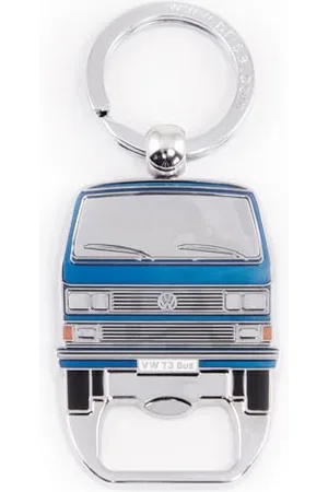 Brisa VW Collection - Volkswagen Keychain Ring Keychain Accessory Keyholder with Bottle Opener in T3 Bus Vanagon Design (Blue)