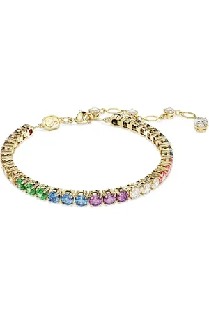 Swarovski Matrix bracelet, Round cut, Multicoloured, Gold-tone plated