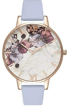 Olivia Burton Analogue Quartz Watch for Women with Chalk Blue Leather Strap - OB16MF10