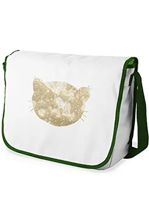 Bonamaison Digitally Printed Messenger School Bag with Khaki Strap for Students, Cross Body Bag, Courier Bag, Shoulder Bag for School, Back to School, Size: 29x36 Cm