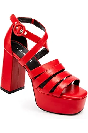 Lamoda Red Common Occurrence Platform Sandals, UK 7