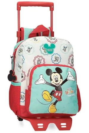 Disney Joumma Mickey Best Friends Together Preschool Backpack with Trolley Multicolor 23x28x10cm Polyester 6.44L, , Preschool Backpack with Trolley