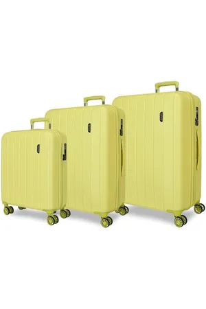 MOVOM Wood Suitcase Set 55/65/75 cm Rigid ABS Closure TSA 217L 11.4 kg 4 Wheels Double Hand Luggage, , Suitcase Set