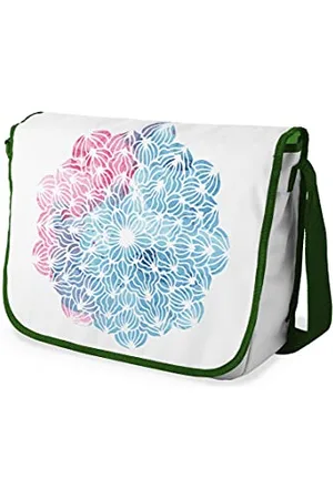 Bonamaison Digitally Printed Messenger School Bag with Khaki Strap for Students, Cross Body Bag, Courier Bag, Shoulder Bag for School, Back to School, Size: 29x36 Cm