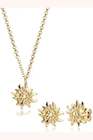 Elli Jewellery Set Ladies Edelweiss Traditional in 925 Sterling Silver Plated