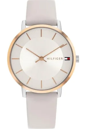 Tommy Hilfiger Analogue Quartz Watch for Women with Grey Leather Strap - 1782671
