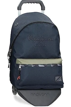 Pepe Jeans Cromwell School Backpack with Trolley Black 31 x 44 x 17.5 cm Polyester 23.87 L, , One Size, School Backpack with Cart