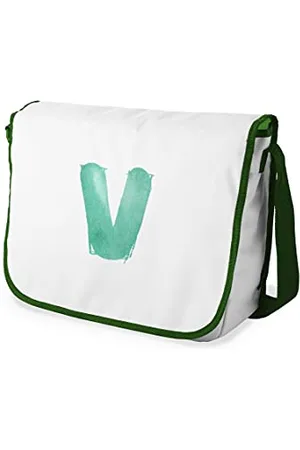 Bonamaison Digitally Printed Messenger School Bag with Khaki Strap for Students, Cross Body Bag, Courier Bag, Shoulder Bag for School, Back to School, Size: 29x36 cm