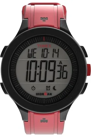 Timex Unisex Ironman T200 42mm Watch, Silicone Strap Digital Dial Black Case