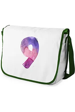Bonamaison Digitally Printed Messenger School Bag with Khaki Strap for Students, Cross Body Bag, Courier Bag, Shoulder Bag for School, Back to School, Size: 29x36 Cm