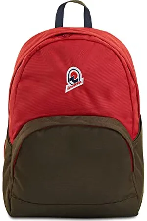 Invicta Backpack, ORIK COLORBLOCK Eco-friendly Knapsack, Casual Daypack, Unisex, Perfect for Office, Travelling, Free Time & School, Laptop Sleeve, Italian Design, brown/red