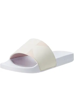 Calvin Klein Women Pool Slides, Off-White (Bright White/Peach Blush/Creamy), 3.5 UK