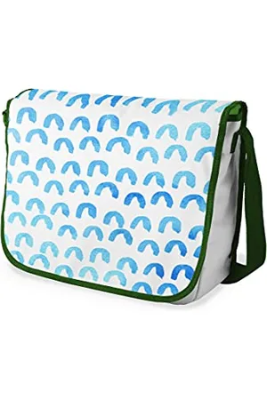 Bonamaison Digitally Printed Messenger School Bag with Khaki Strap for Students, Cross Body Bag, Courier Bag, Shoulder Bag for School, Back to School, Size: 29x36 Cm