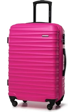 Wittchen Travel Suitcase Carry-On Cabin Luggage Hardshell Made of ABS with 4 Spinner Wheels Combination Lock Telescopic Handle Groove Line Size Medium Suitcase