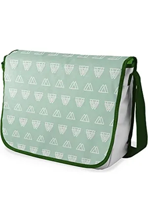 Bonamaison Digitally Printed Messenger School Bag with Khaki Strap for Students, Cross Body Bag, Courier Bag, Shoulder Bag for School, Back to School, Size: 29x36 cm