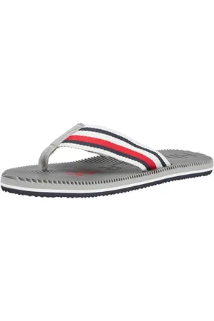 Tommy Hilfiger Men, Massage Footbed OLY Beach Sandal, Flip Flop, Grey, 7