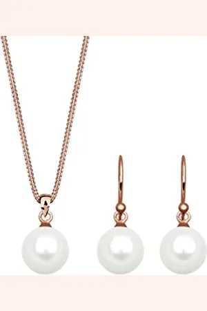 Elli Jewelry Set Ladies Elegant Set Ear Hanger Basic with Shell Core Pearls in 925 Sterling Silver