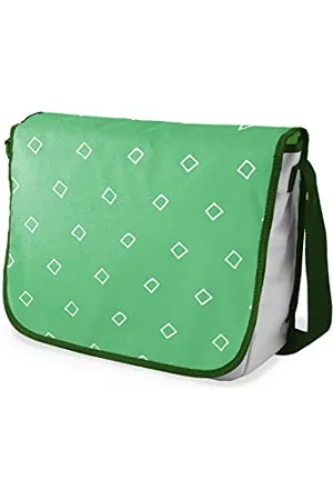 Bonamaison Digitally Printed Messenger School Bag with Khaki Strap for Students, Cross Body Bag, Courier Bag, Shoulder Bag for School, Back to School, Size: 29x36 Cm