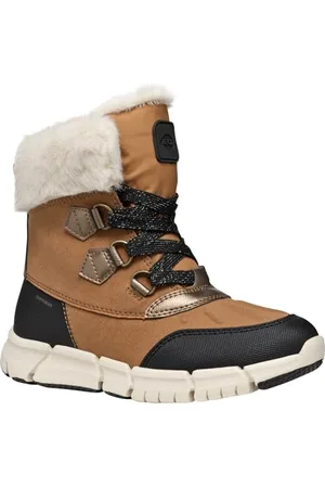 Geox J FLEXYPER Girl B AB Snow Boot, Whisky/Black, 10 UK Child