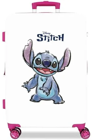 Disney Adorable Stitch Moods Cabin Suitcase Hard ABS Side Combination Lock 4 Wheels Double Luggage Hand Luggage, , Maleta mediana, Medium Suitcase