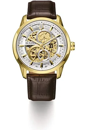 BULOVA Mens Analogue Classic Automatic Watch with Leather Strap 97A138