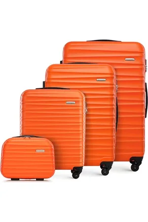 Wittchen Travel Suitcase Carry-On Cabin Luggage Hardshell Made of ABS with 4 Spinner Wheels Combination Lock Telescopic Handle Groove Line Set of 4 suitcases