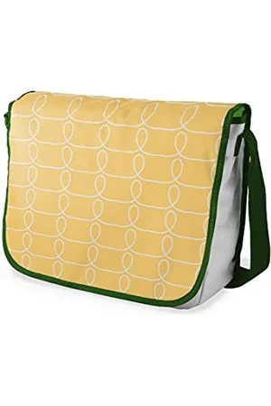 Bonamaison Digitally Printed Messenger School Bag with Khaki Strap for Students, Cross Body Bag, Courier Bag, Shoulder Bag for School, Back to School, Size: 29x36 Cm