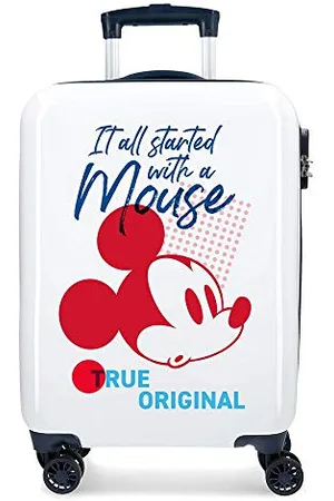 Disney Mickey Magic White Cabin Suitcase 37 x 55 x 20 cm Rigid ABS Combination Lock 33 Litre 2.8 kg 4 Double Wheels Hand Luggage