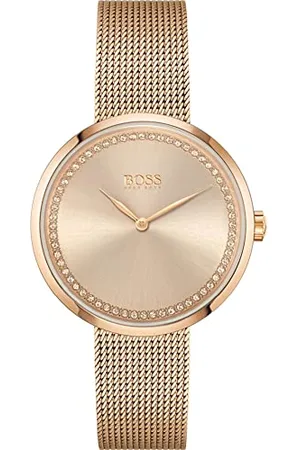 HUGO BOSS Analogue Quartz Watch for Women with Coloured Stainless Steel Mesh Bracelet - 1502548