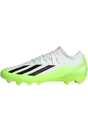 adidas Unisex X Crazyfast.3 Football Shoes (Multi Ground), FTWR White/core Black/Lucid Lemon, 10 UK