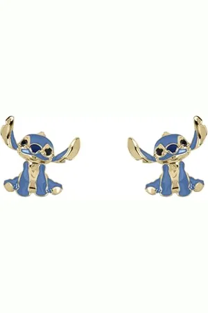 Disney 100 Stitch Yellow Gold Plated Studs with Crystals