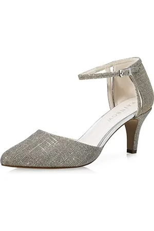Rainbow Club Bridal Shoes Sarina - Pumps, Ivory/Gold Metallic, Wedding Shoes, Strap, Satin, Comfortably Padded - Size 42 EU (9 UK)