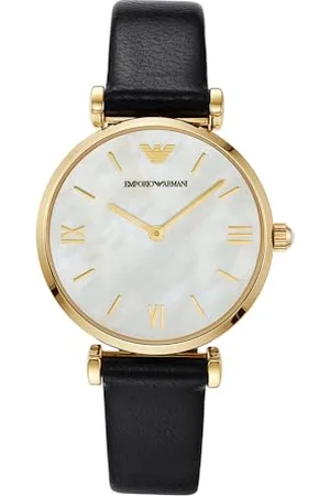 Emporio Armani Watch for Women, Two Hand Movement, 32 mm Stainless Steel Case with a Leather Strap, AR1910